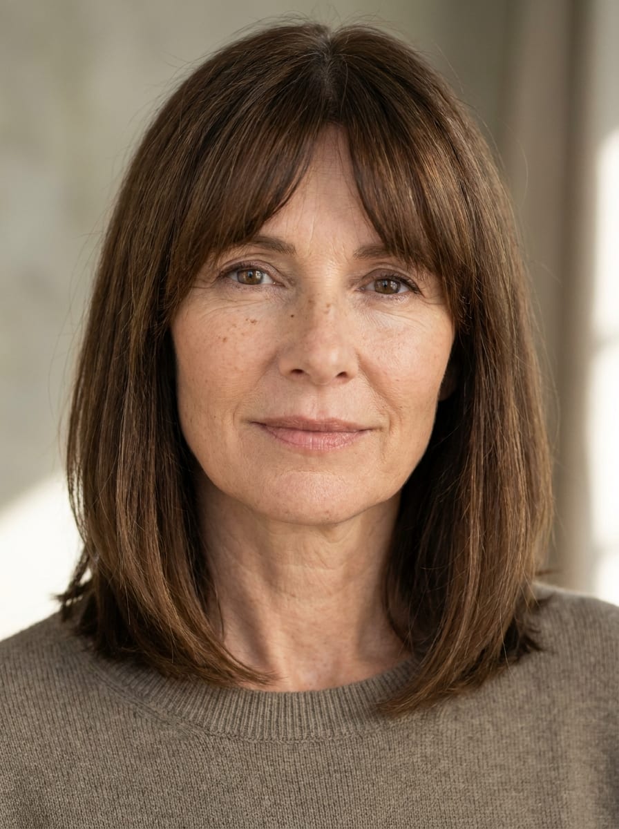 Long Bob mit Curtain Bangs - Long Bob ab 50